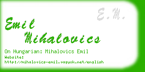 emil mihalovics business card